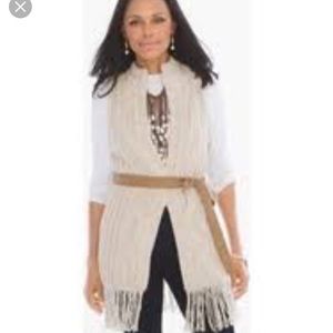 Chico’s fringe long vest size 0 🔥
